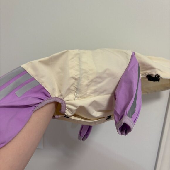 Dog Rain Jacket Cream Purple Covers Legs and Hood Size M - Picture 2 of 9